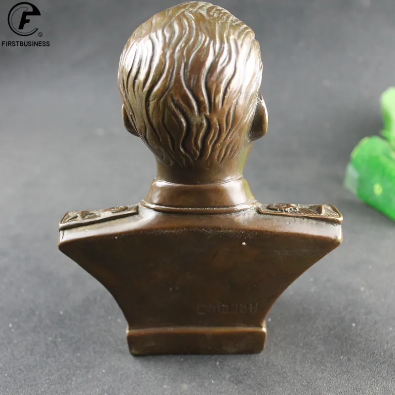Antique Brass Russian Great Man Leader Joseph Stalin Bust Bronze Statue BIG Figurines Retro Copper Desktop Ornament Decor Crafts 6