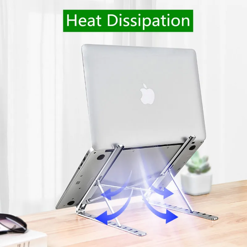 Suporte do Portátil para Macbook Dobrável de Alumínio Suporte de Mesa Portátil Estilo Ajustável Desktop Notebook Pro ar x - Imagem 4