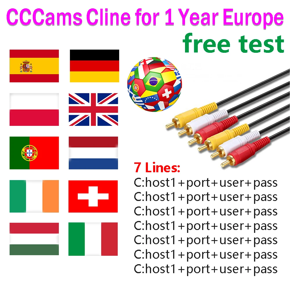 CCCams Испания 7 Клинок для спутникового приемника ТВ коробка CCCams сервер для спутникового ТВ рецептор Freesat V7 CCCams Португалия