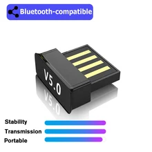 Adaptador bluetooth usb 5.0, transmissor de áudio fone de ouvido receptor sem fio dongle para computador pc notebook mouse