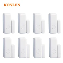 Sem fio 433mhz mini porta sensor de segurança janela aberto alerta detector contato magnético anti roubo para konlen inteligente alarme painéis