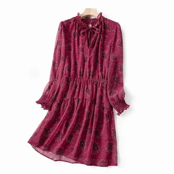 

2020 New Holiday Women Mini Dress Floral Sweet Lace-up Bow Tie Ladies Ruffled Short Dresses For Party