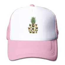 Милая бейсбольная кепка с ананасом и Мопсом, унисекс, Регулируемая Кепка в Стиле Дальнобойщика, розовая