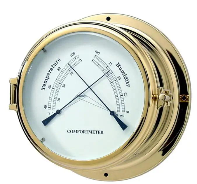 thermo-hygrometer Морской Латунь чехол навигации иллюминатор из нержавеющей стали настенных часов парусный спорт деталей - Цвет: thermo-hygrometer