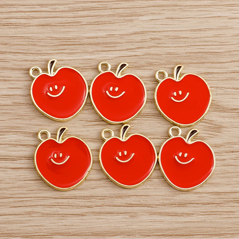 Set of 10 Colorful Fruit Enamel Charms for Handmade Jewelry Crafting