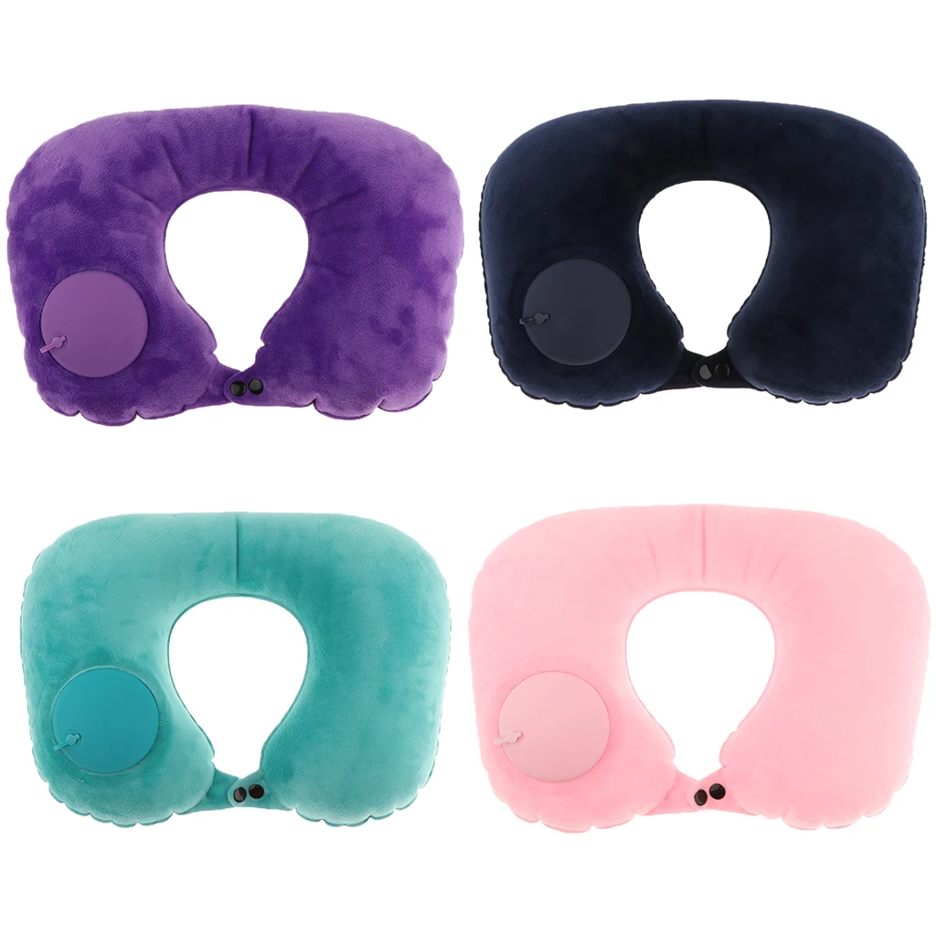 Washable Neck Support Headrest Travel Sleep U Shape Neck Soft Pillow Outdoor Camping Inflatable Pillows Cushion for Men Women