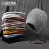 VISROVER Rabbit Cashmere unisex Woman Winter Hat With Lurex&Sequin Autumn Beanies Cashmere Woman Warm Rabbit Fur Skullies 1