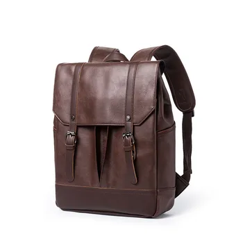 

Multifunction Men Backpack Leather Women School Bags Vintage Backpack For Teenage Boys Book bag Laptop Travel Mochila Sac A Dos