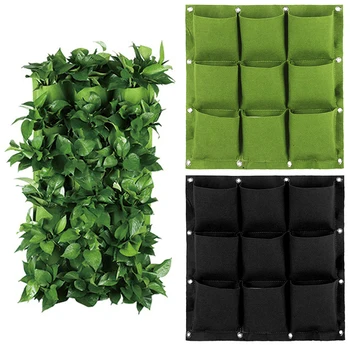 

2/3/4/6/7/9 Grids Green Plant Grow Planter Pockets Non-woven Fabrics Garden Wall Hanging Living Bag Garden Supplies Container