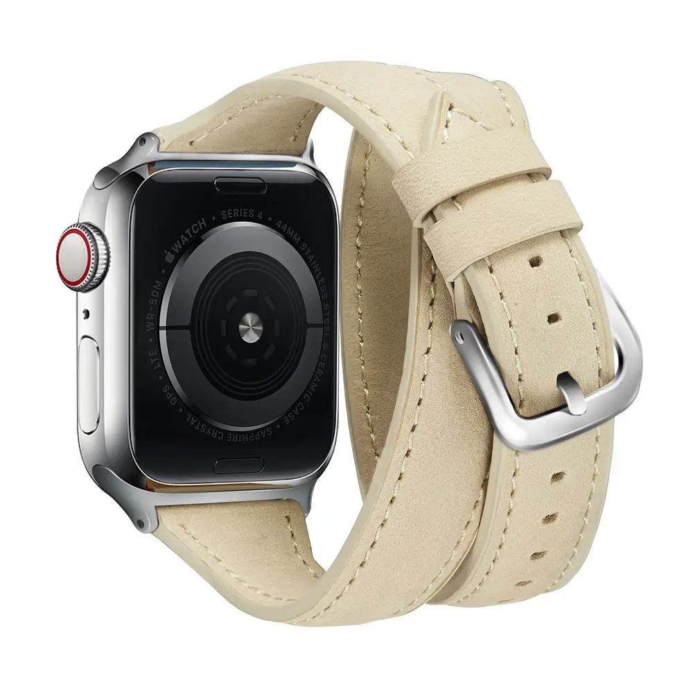 Двойной тур ремешок для Apple Watch iWatch 40 44 мм 38 42 мм очень длинный ремешок из воловьей кожи браслет для серии 5 4 3 2 1 ремешок для часов