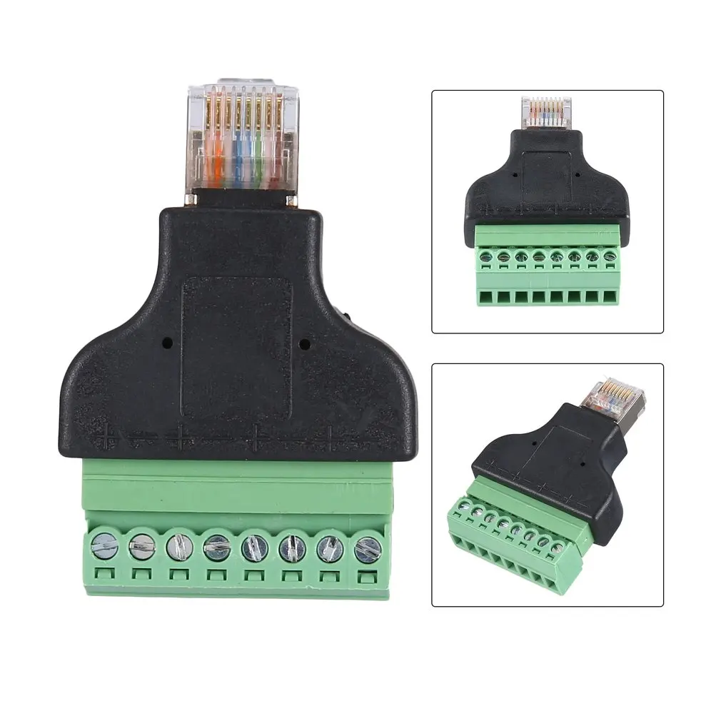 8P8C RJ45 штекер для AV винтовой терминал 8P в блоке CCTV - Цвет: Green and black