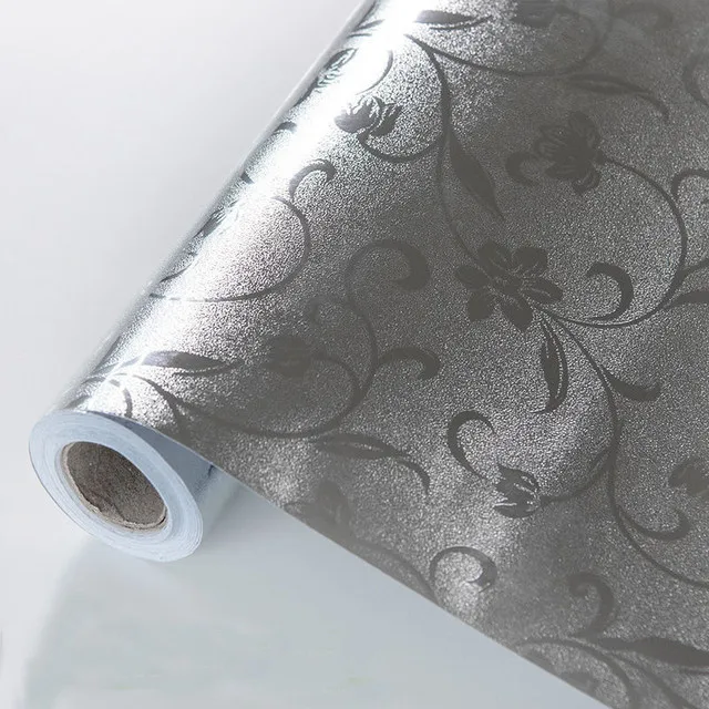Premium nano film for kitchen Oil Proof Waterproof Kitchen Wallpaper sticker Aluminum Foil Wall Paper Cabinet Self Adhesive 