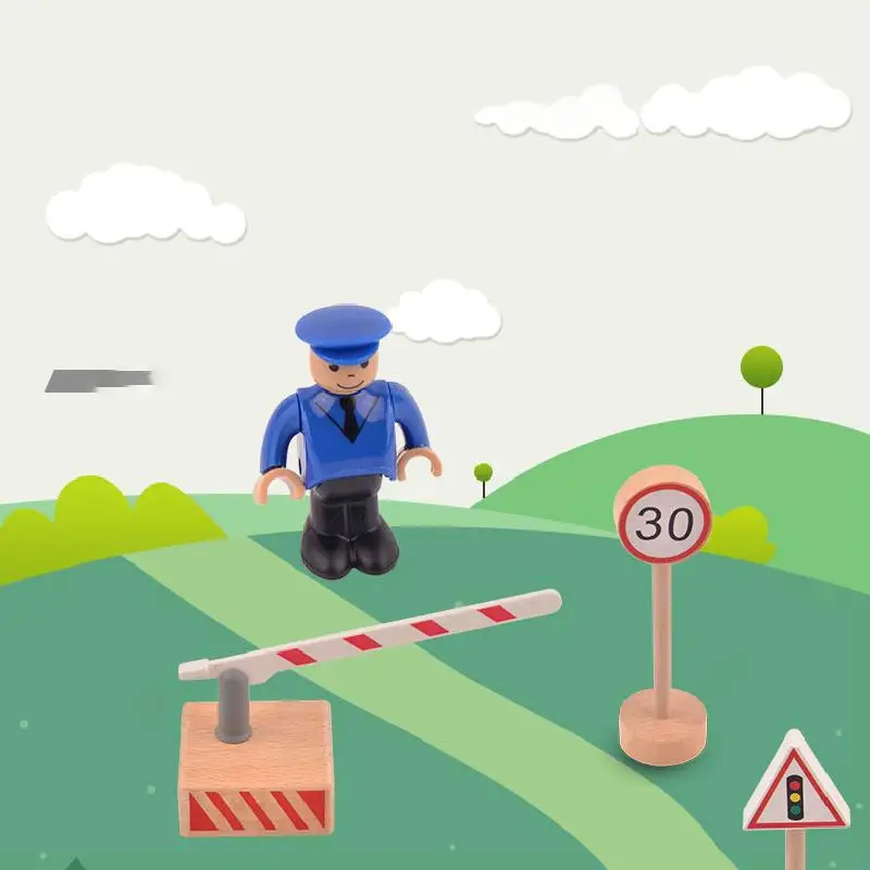 Деревянный пазл дорожный знак модель 16 штук деревянный мини самолет автомобиль