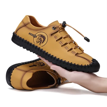 

Designer shoes Men Casual Shoes Hot Sale Loafers Men Shoes Quality Split Leather Shoes Men Flats Moccasins Shoes Plus Size 38-46