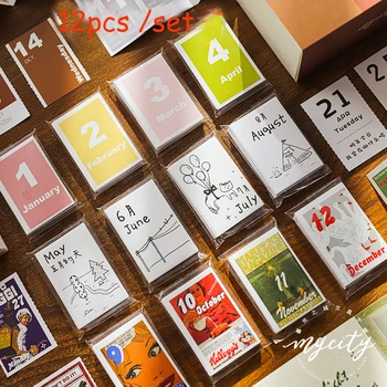 

2020 Mini Foldable Calendars Annual Schedule Daily Planner Memo Learning Ant Line Home Decor Stationery Office School Supplies