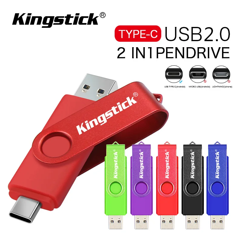 Новое поступление металлический флеш-накопитель красочный 32 Гб 64 Type-c 2 в 1 usb