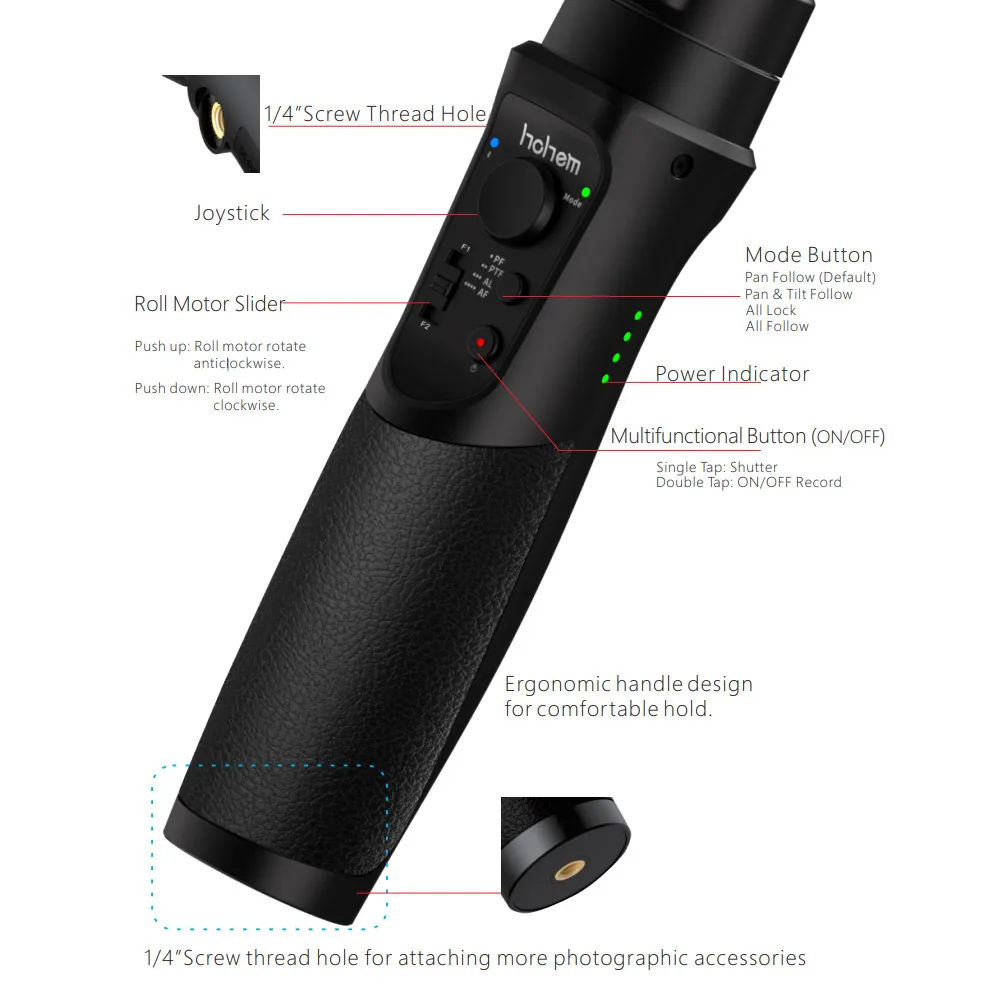 Hohem iSteady Pro 2 модернизированное 3-х осевой ручной экшн Камера шарнирный стабилизатор для камеры GoPro приложение Управление для экшн-Камеры GoPro Hero 7/6/5/4/3 Спортивные Камера s