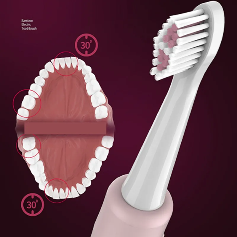 Bamboo Electric Toothbrush USB Charging Vibration Six Speed Adult Household Toothbrush for Home Bamboo Electric Toothbrush USB Charging Vibration Six Speed Adult Household Toothbrush for Home