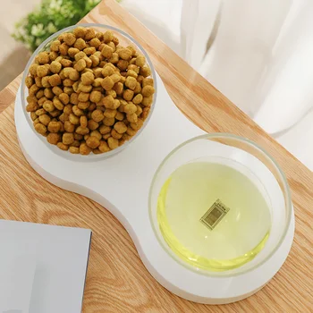 

Behogar Dual Cat 0-20 Degree Tilted Adjustable Elevated Pet Food Water Feeding Bowl for Dogs Puppy Cervical Spine Protection