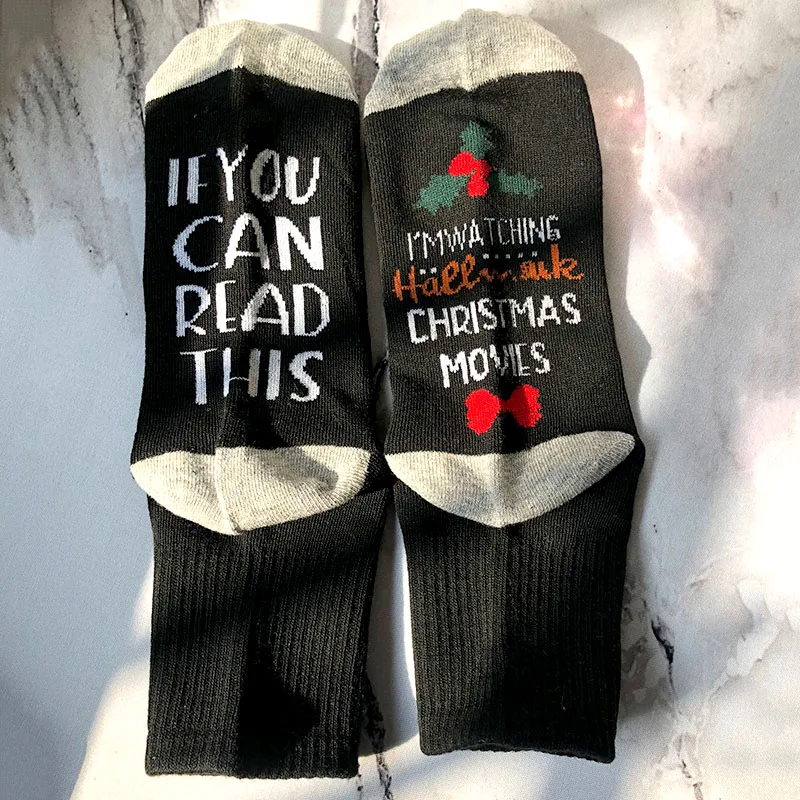 Хит, носки с рождественским принтом из фильма, хлопковые теплые носки на молнии для мужчин и женщин, рождественские носки с принтом из фильма, мужские носки