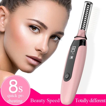 

Electric Heated Eyelash Curler Rechargeable Lash Curler Tool with LCD Display 449D
