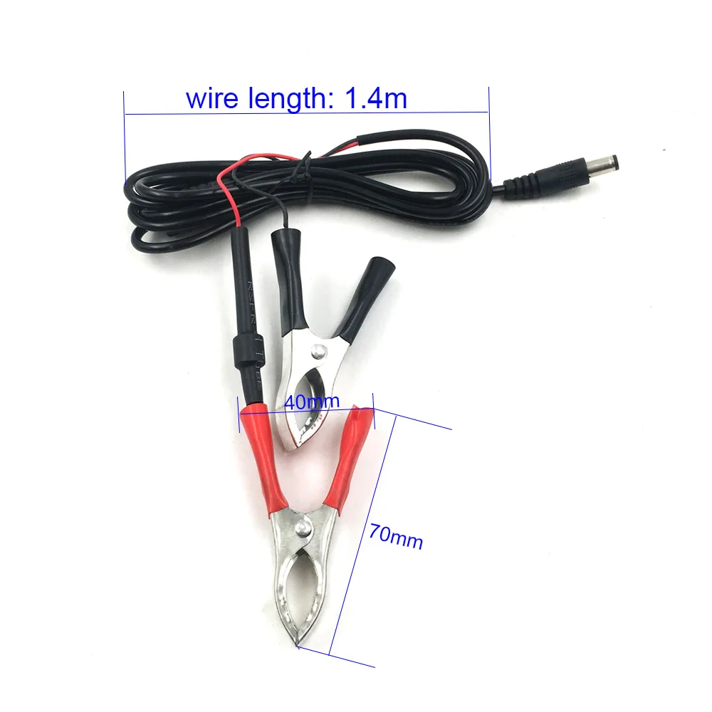 Alligator Clips with 5.5*2.1mm DC Connector for Automotives Car Battery Power Supply DIY Outdoor Camping Lights with 1.4m Cable