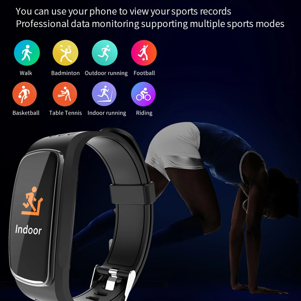 Умные часы браслет с Bluetooth монитор сердечного ритма и уровня кислорода в крови