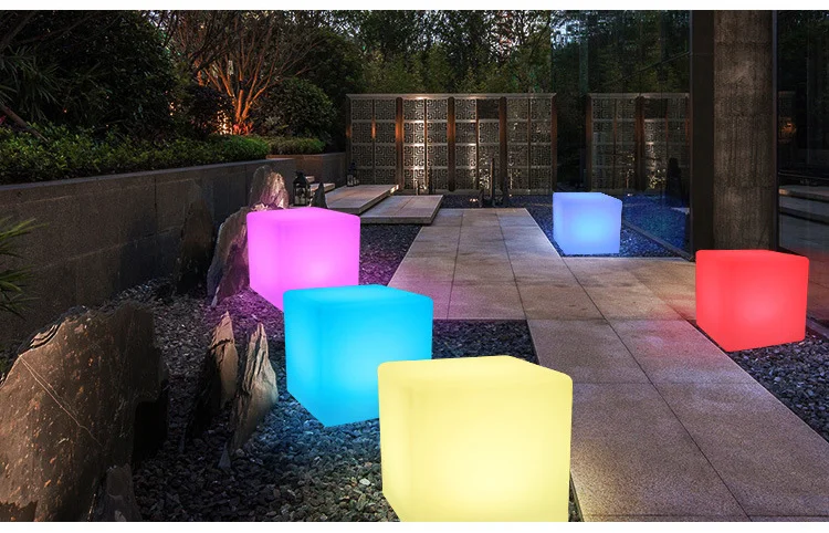 30/40/50CM Smart Life Cube Lamp WiFi MP APP Control RGB LED Light Cubic Stool Chair Table Lighting Works With Google Home Alexa