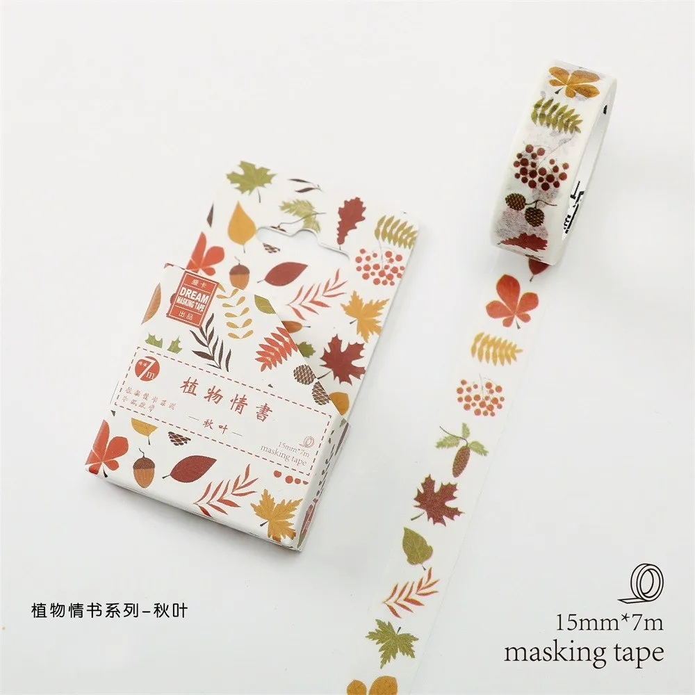 Красивая васи лента цветок завод японский маскирующий васи лента декоративная клейкая лента Decora Diy Скрапбукинг наклейка этикетка - Цвет: 11