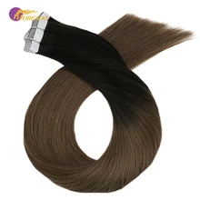 Moresoo, 14-24 дюйма, человеческие волосы для наращивания на ленте, Омбре, блонд, настоящая машина, Remy, клейкие бразильские волосы, 2,5 г/шт., 25 г-100 г