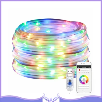 

10M 150LEDs RGB Light String Smart APP Mobile Phone Control USB Rope String Fairy Lights 8 Modes Lights Strip Smart App Control