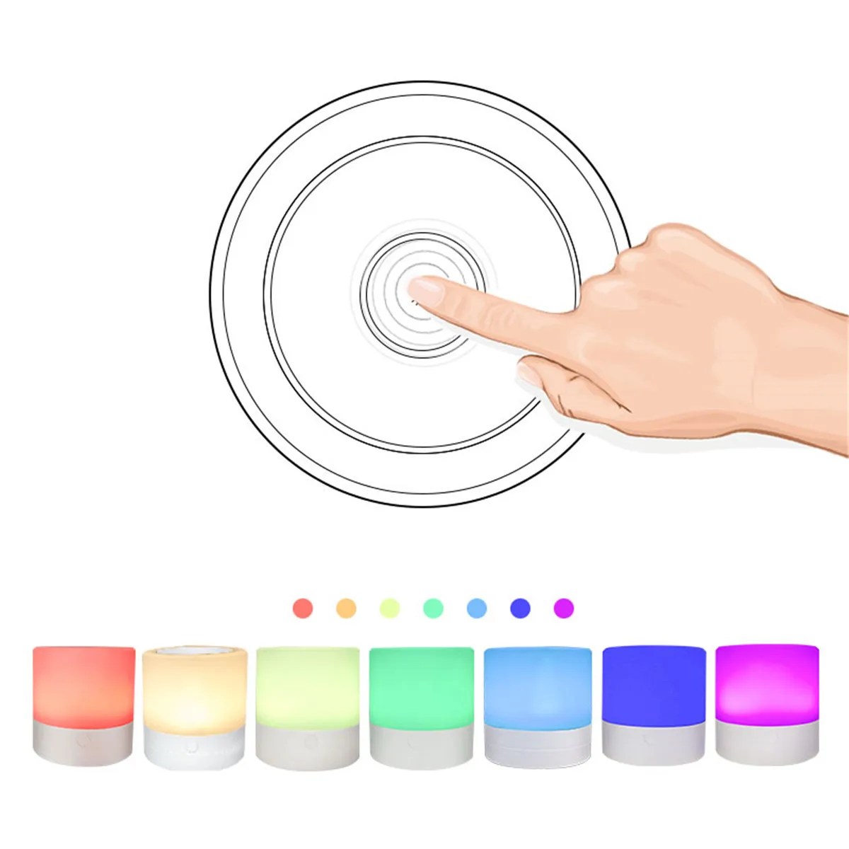 Светодиодный RGB цветной светильник с сенсорным управлением атмосферная лампа