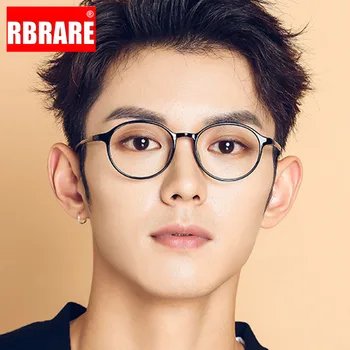 

RBRARE Retro Round Glasses Frame Men/women Anti Blue Light Glasses Round Eyeglasses Students Clear Flat Mirror Espejuelos De Ver
