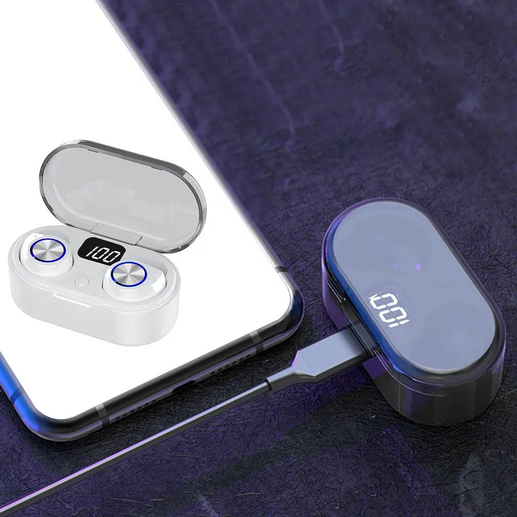 TW80 TWS Fingerprint Touch Bluetooth Earphones 3D HD Stereo Wireless Headphones Noise Cancelling Gaming Headset Mini Earbuds