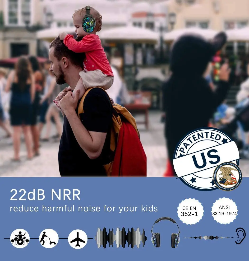 ZOHAN детские защитные наушники для ушей NRR 22dB защита от шума лучшие средства защиты