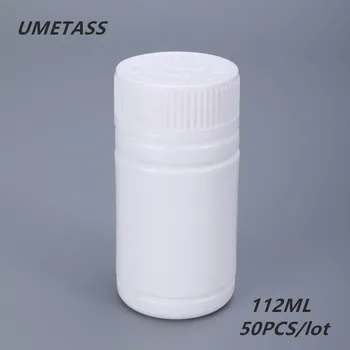 

White 112ML Empty medicine bottles pharmaceutical capsules tablets Pill container with childproof cap 50PCS/lot