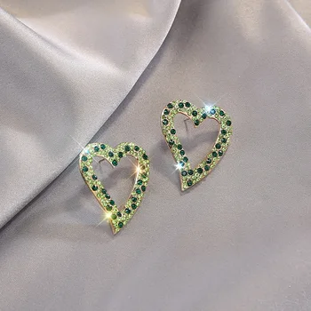 

Sweet Girl Earrings Personality Net Red Wild Heart Curved Crystal Earrings 2020 Fashion New Earrings Women Hypoallergenic