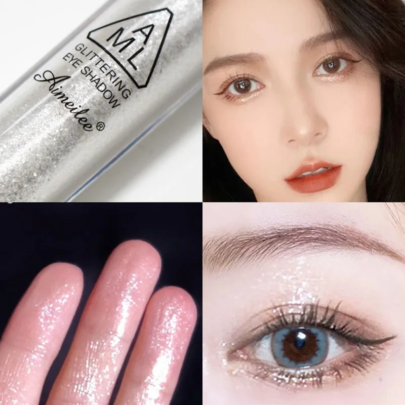 1pcs Diamond Glitter Eyeshadow Women Makeup Nude Shimmer Liquid Eye Shadow Mineral Pigment Long-Lasting Cosmetics Maquillaje