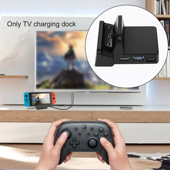 

Home USB Port Type-C Input Video Converter Cooling Station Portable HDMI Adapter Indicator Light TV Charging Dock For Switch