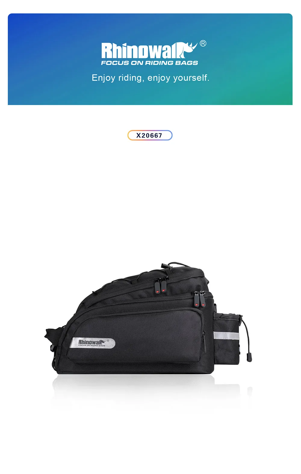 Rhinowalk 12L MTB Bicycle Luggage Rack Bag Waterproof Cycling Saddle Rack Trunk Bags 12L Camera Bicycle Accessories (1)