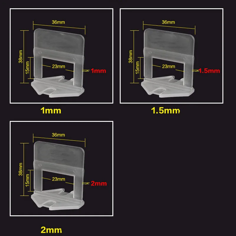 

500X Clip Tile Leveling System Kit Floor Wall 2mm 3/4 1.5mm - Tile Spacer