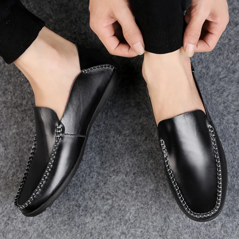 Mocasines de estilo italiano a la moda 2019 para Hombre, mocasines casuales, Zapatos cuero transpirable Hombre, Zapatos de Hombre HC 011|Mocasines| - AliExpress