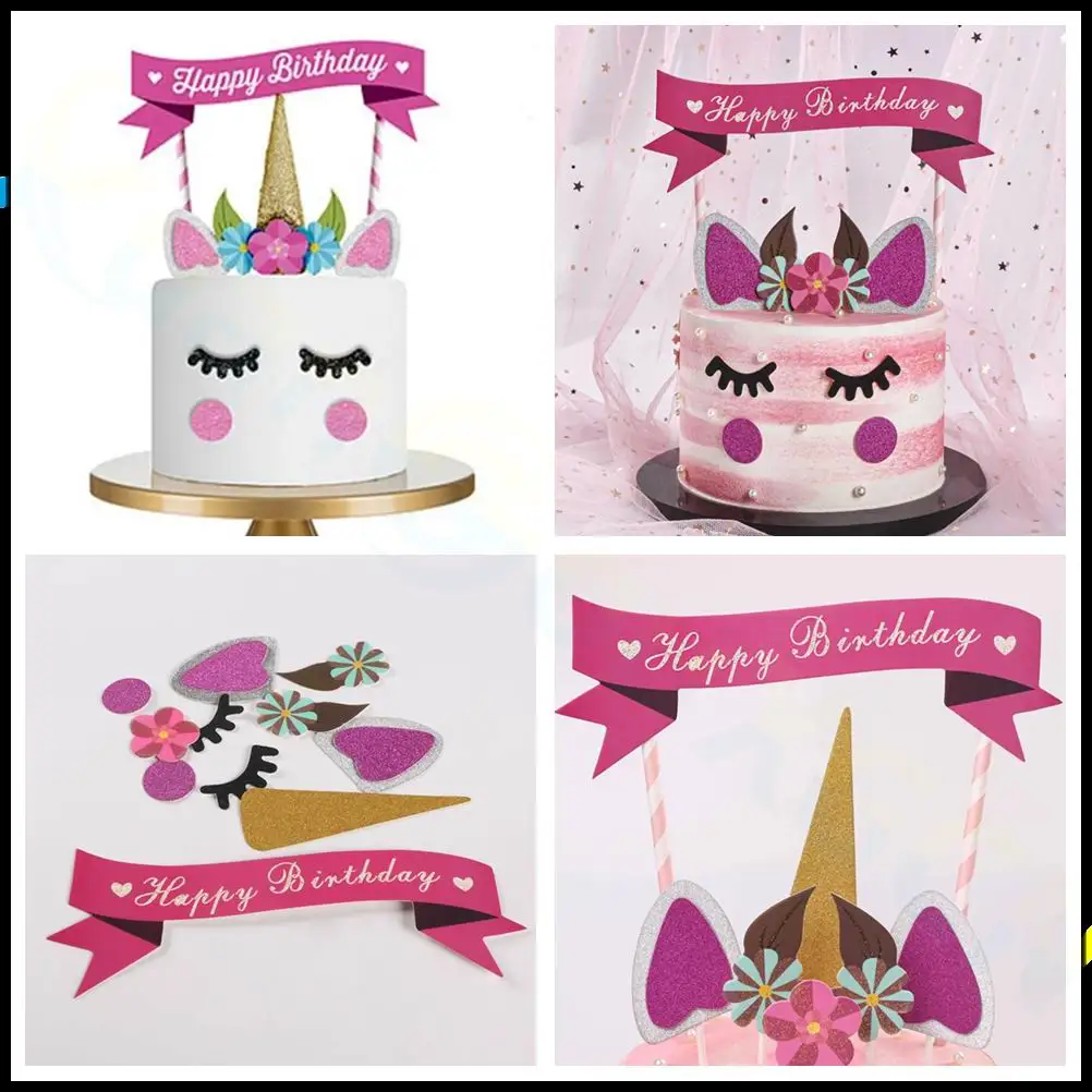 Cake Topper Cake Toppers Unicorn Cake Topper Cake Toppers Birthday Party Kids Favors Wrappers Decoration Cupcake Topper Baby Shower Wedding D&eacute;cor