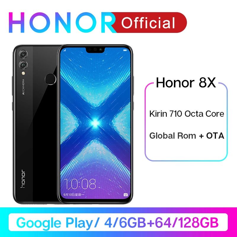 

Global Rom Honor 8X Kirin 710 Octa Core Smartphone Google Play 6.5'' OTA update 20MP Dual Rear Camera Not 8x max Mobile phone