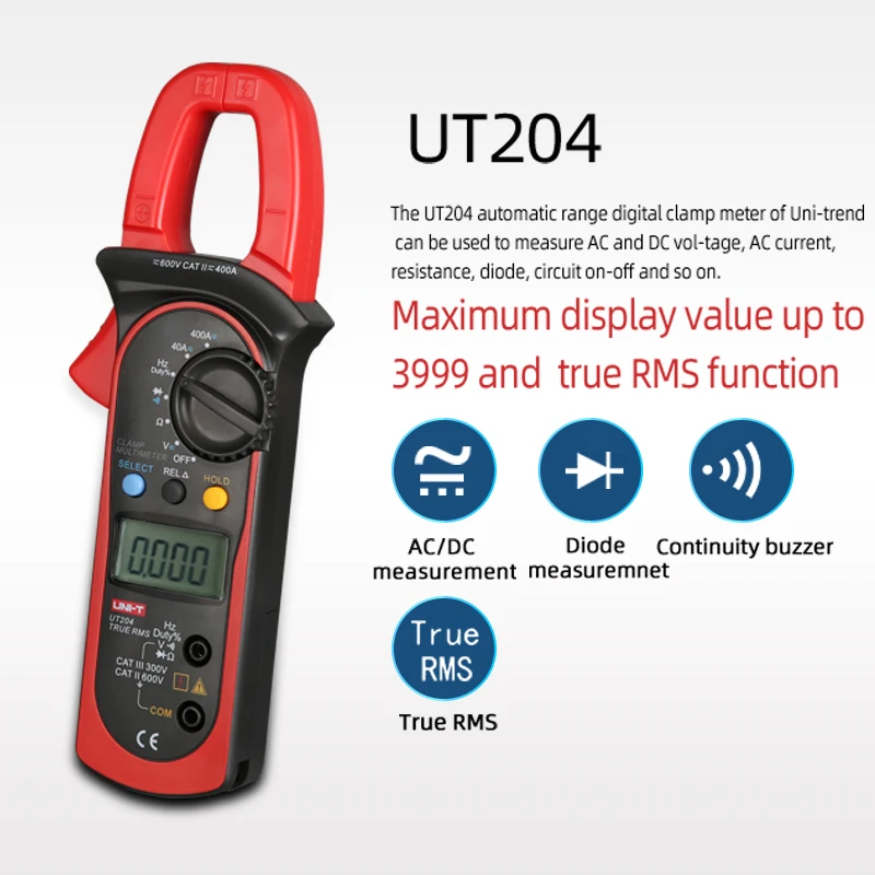Цифровой токоизмерительный прибор UT203 UT204 UT204A новый диагностический инструмент