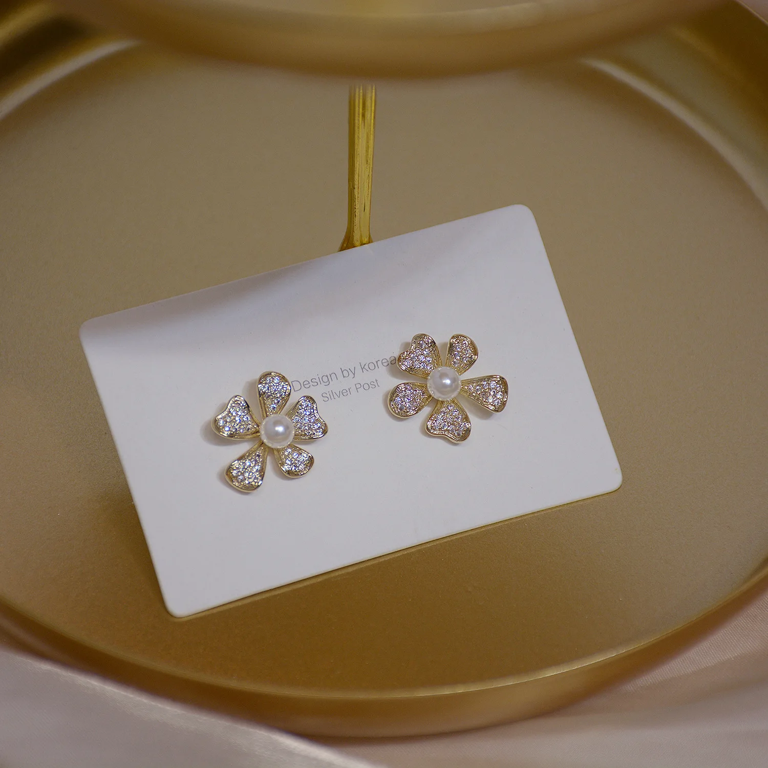 Luxury 14K Real Gold Plated Five zircon leaves Earring Delicate Micro Inlaid Cubic New CZ Stud Earrings Wedding Jewelry Pendant - Image 4