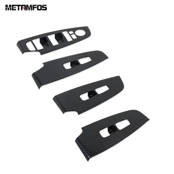 

For Kia Seltos 2019 2020 Window Lift Switch Cover Trim Inside Armrest Frame Decoration Carbon Fiber Interior Car Accessories