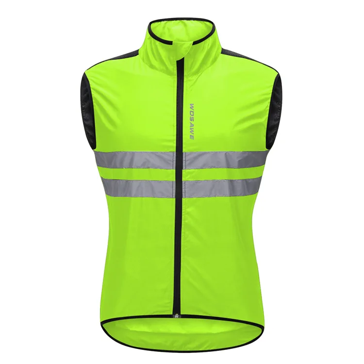 WOSAWE Cycling Vest Lightweight Windbreaker Reflective Gilet for Hiking Runing Fishing