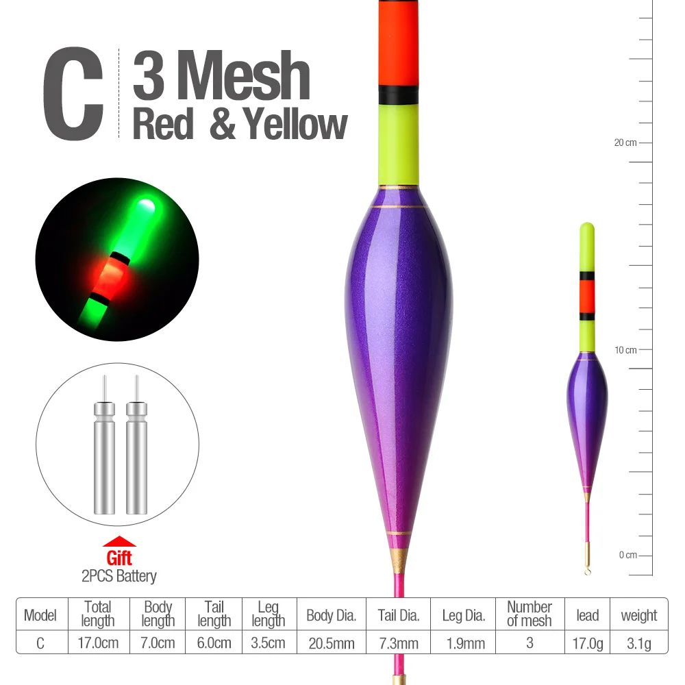 DONQL 1 шт. вертикальный буй морской рыбалки поплавки электронный люминесцентный светящийся поплавок световая палка поплавок карп рыбалка Flotador+ 2 Battey