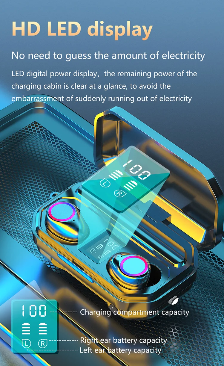 Wireless Bluetooth Headphones Earphone Touch Control Sports Waterproof Earphone Headsets with Microphone Music Earbuds For Phone